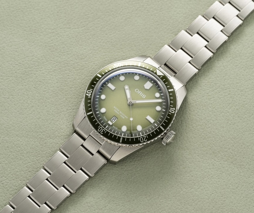 Oris Divers Sixty-Five Date iN Gradient Green