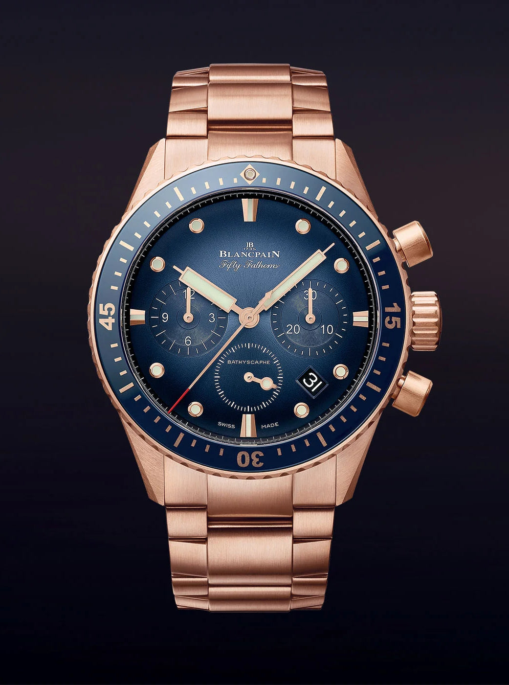 Blancpain Fifty Fathoms Bathyscaphe Chronographe Flyback iN 18k