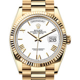 36mm 18k Yellow Gold President White Roman Dial