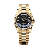 40mm 18k Yellow Gold President ONYX Baguette Diamond Dial