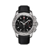 44mm B01 Chronograph Steel Black Dial Leather Strap