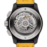 44mm B01 Night Mission Yellow Dial Chronograph Black Strap