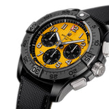 44mm B01 Night Mission Yellow Dial Chronograph Black Strap