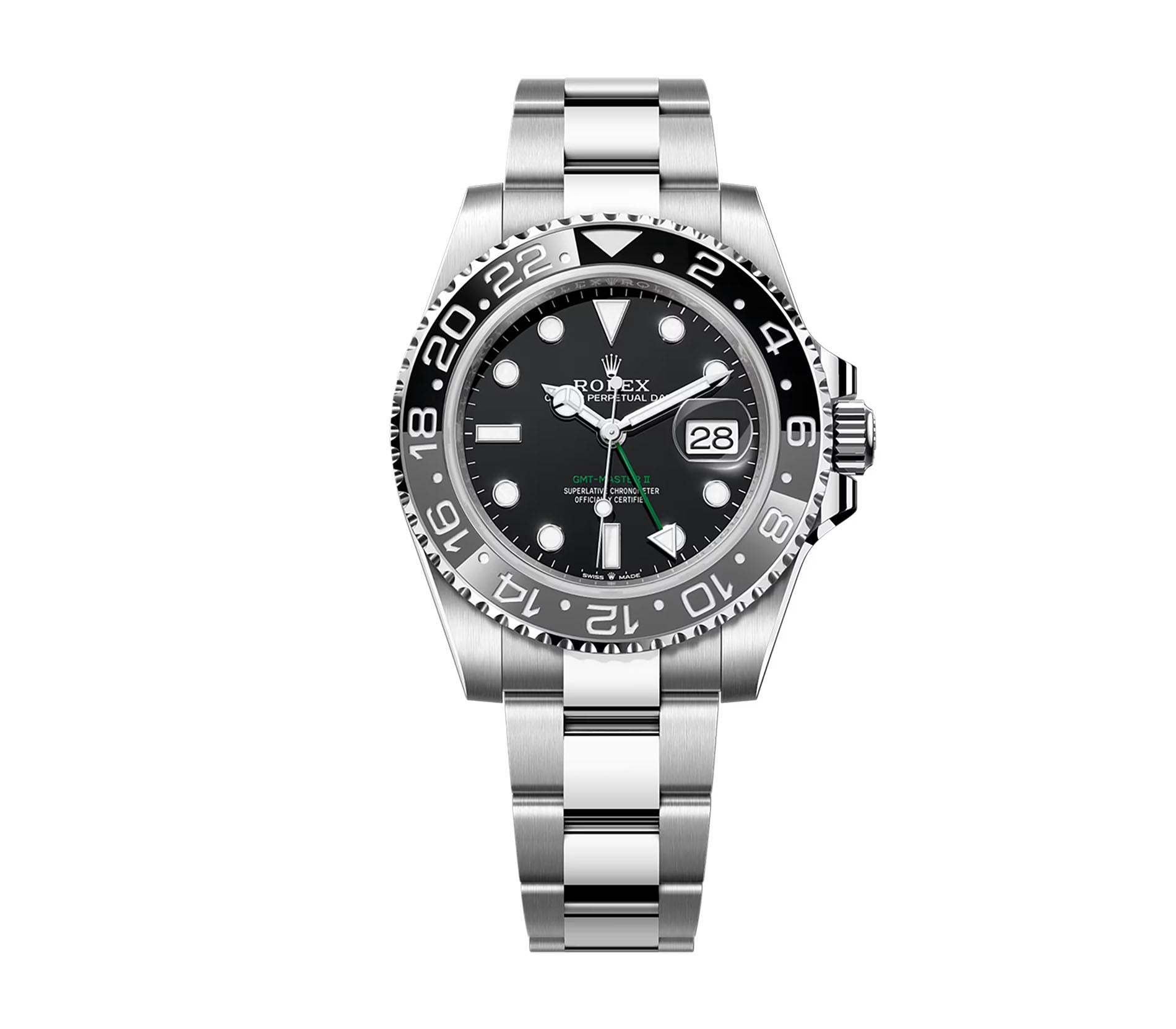 Rolex GMT Master II 40mm Black Grey Bezel Oyster Bracelet 126710GRNR Rolex gmt master ii 40mm black grey bezel oyster bracelet 126710grnr