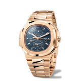 41mm Travel Time Chrono 18k Rose Gold Blue Dial