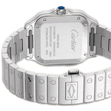 35mm Medium Diamond Bezel Silver Roman Dial Stainless Steel Bracelet