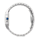 35mm Medium Diamond Bezel Silver Roman Dial Stainless Steel Bracelet