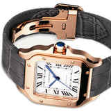 35mm Medium 18k Rose Gold Silver Dial