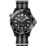 44mm Diver 300M Nato Strap Ceramic Black Dial