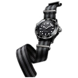 44mm Diver 300M Nato Strap Ceramic Black Dial