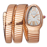 35mm Tubogas 18k Rose Gold Diamonds Silver Dial