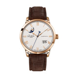 40mm Excellence Panorama Date Moon 18K Rose Gold Silver Dial