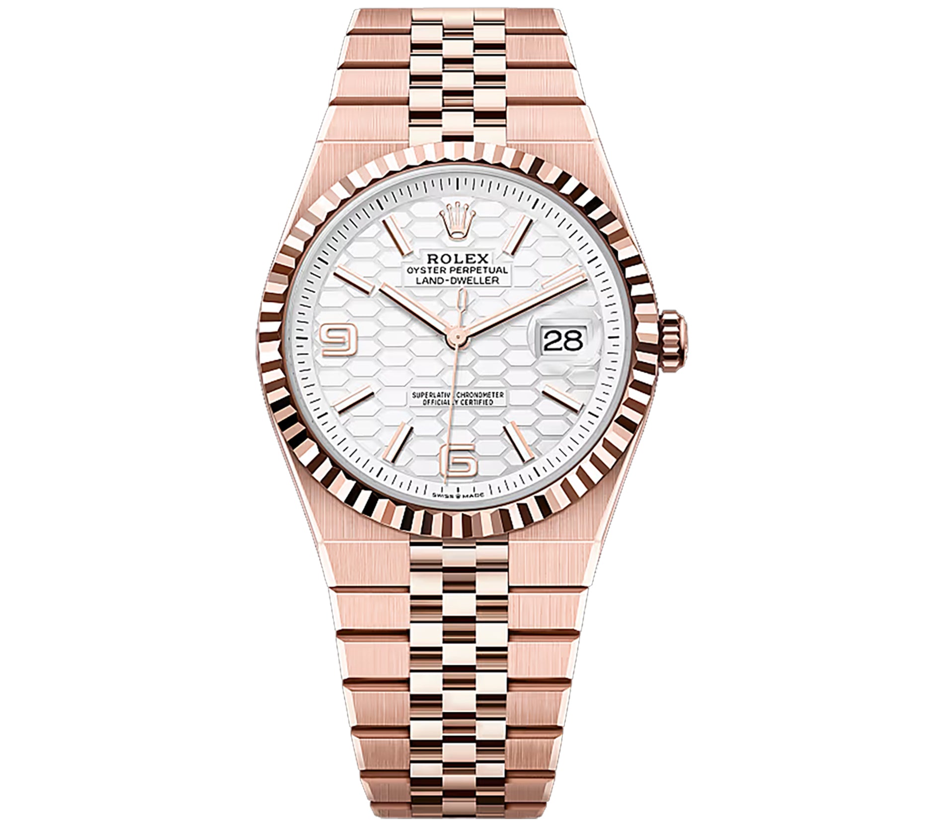 Rolex Land-Dweller 40mm 18k Everose Gold Honeycomb-Motif Dial
