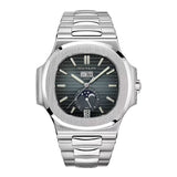 41mm Annual Calendar Moon Phase Steel Blue-Gray Dial