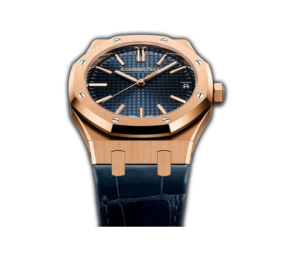 41mm 18k Rose Gold Blue Dial On Leather