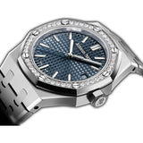37mm Stainless Steel Diamond Bezel Blue Dial Automatic