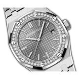 37mm Stainless Steel Diamond Bezel Grey Dial Automatic