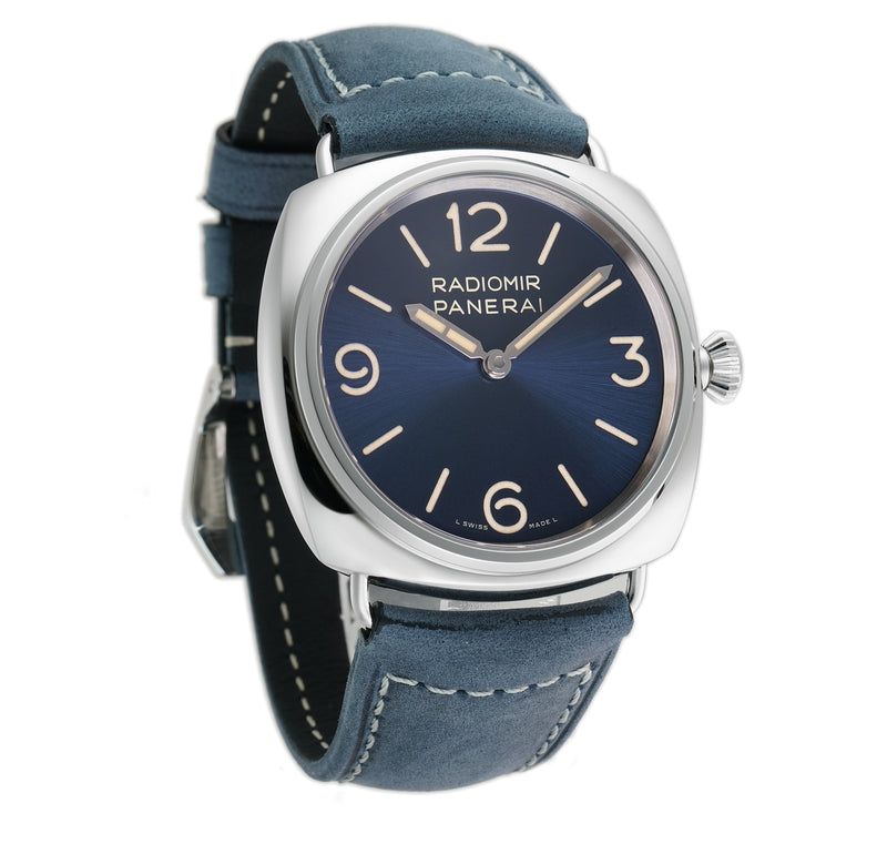 45mm Stainless Steel Blue Dial Manual Wind