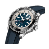 44mm Automatic Steel Blue Dial Rubber Strap