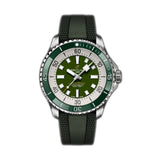 44mm Automatic Steel Green Dial Green Rubber Strap