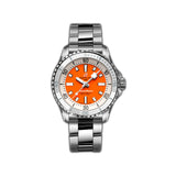 36mm Automatic Orange Dial Stainless Steel Bracelet