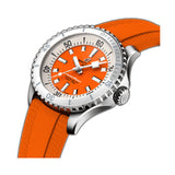 36mm Automatic Steel Orange Dial Rubber Strap