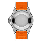 36mm Automatic Steel Orange Dial Rubber Strap