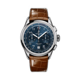 42mm B01 Stainless Steel Chronograph Blue Dial Gold Brown Leather Strap