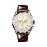 42mm B01 Stainless Steel Chronograph Cream Dial Matte Leather Strap