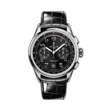 42mm B01 Stainless Steel Chronograph Black Dial Glossy Leather Strap