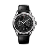 42mm B01 Stainless Steel Chronograph Black Dial Matte Leather Strap