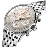41mm B01 Chronograph Stainless Steel Silver Dial On Bracelet