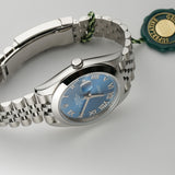 41mm Steel Azzurro Blue Roman Dial Jubilee Bracelet