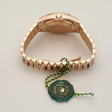 36mm 18k Everose Gold President Blue-Green Baguette Diamond Dial