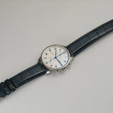 41mm Chronograph Silver Dial Blue Numerals