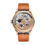44mm 18k Rose Gold Perpetual Calendar Silver Dial On Brown Strap