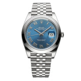 41mm Steel Azzurro Blue Roman Dial Jubilee Bracelet