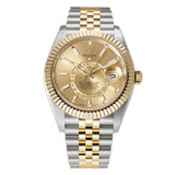 42mm Steel and 18k Yellow Gold Champagne Dial Jubilee Bracelet