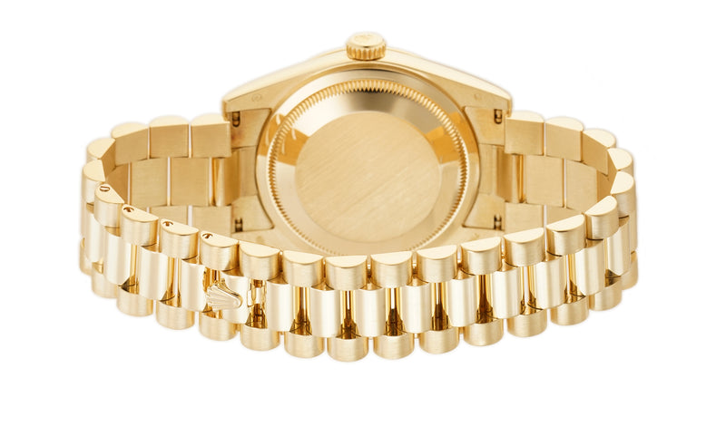 36mm 18k Yellow Gold President Champagne Diamond Dial Full Set 2014