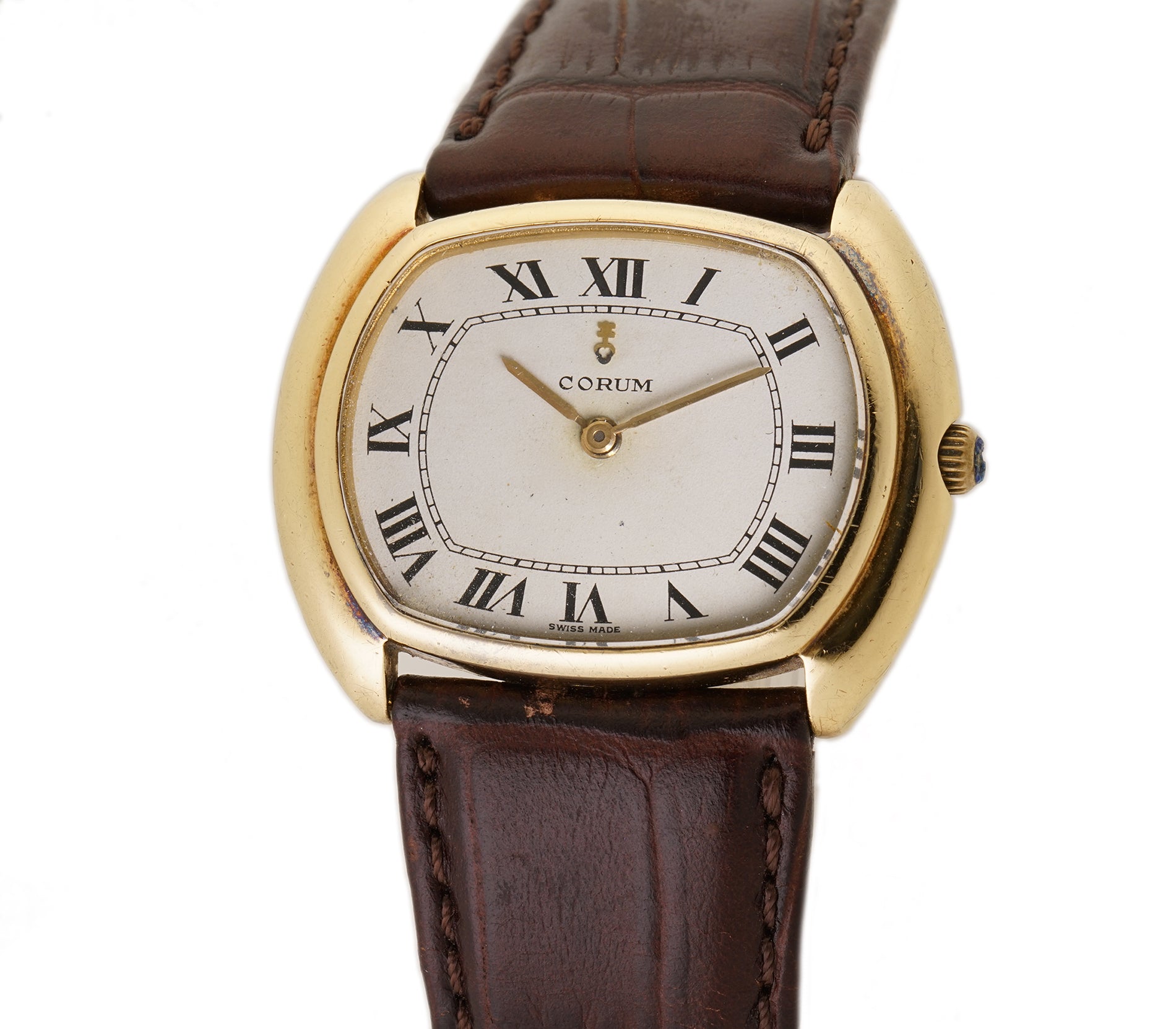 Corum 36mm Vintage 18k Yellow Gold Dress Watch Silver Dial Corum 36mm Vintage 18k Yellow Gold Dress Watch Silver Dial