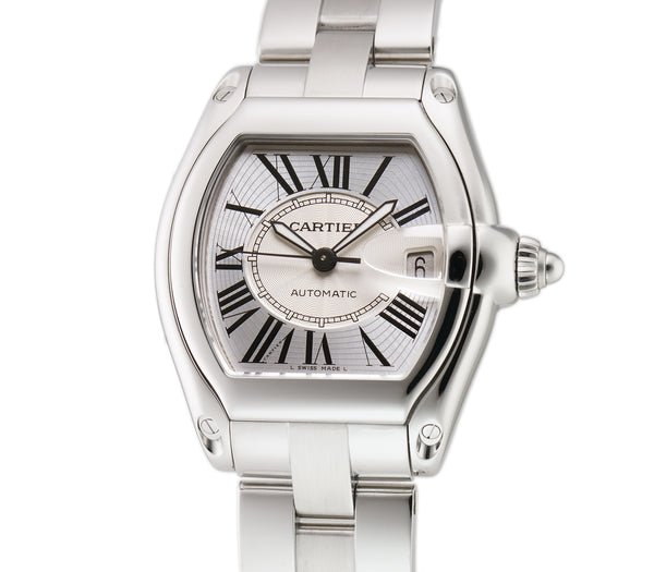 Cartier Roadster 37mm Large Steel Silver Dial Automatic W62025V3