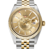 42mm Steel and 18k Yellow Gold Champagne Dial Jubilee Bracelet