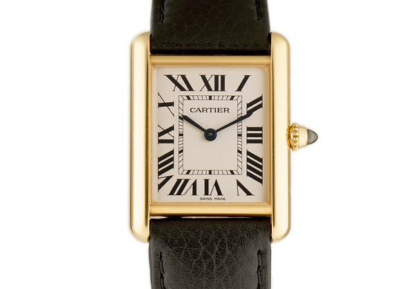 CRWGTA0067 - Tank Louis Cartier watch - Large model, quartz movement, 18K  yellow gold, leather - Cartier