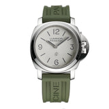 44mm Base Logo Steel White Dial