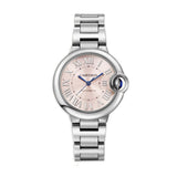 33mm Pink Roman Dial Stainless Steel Bracelet Automatic