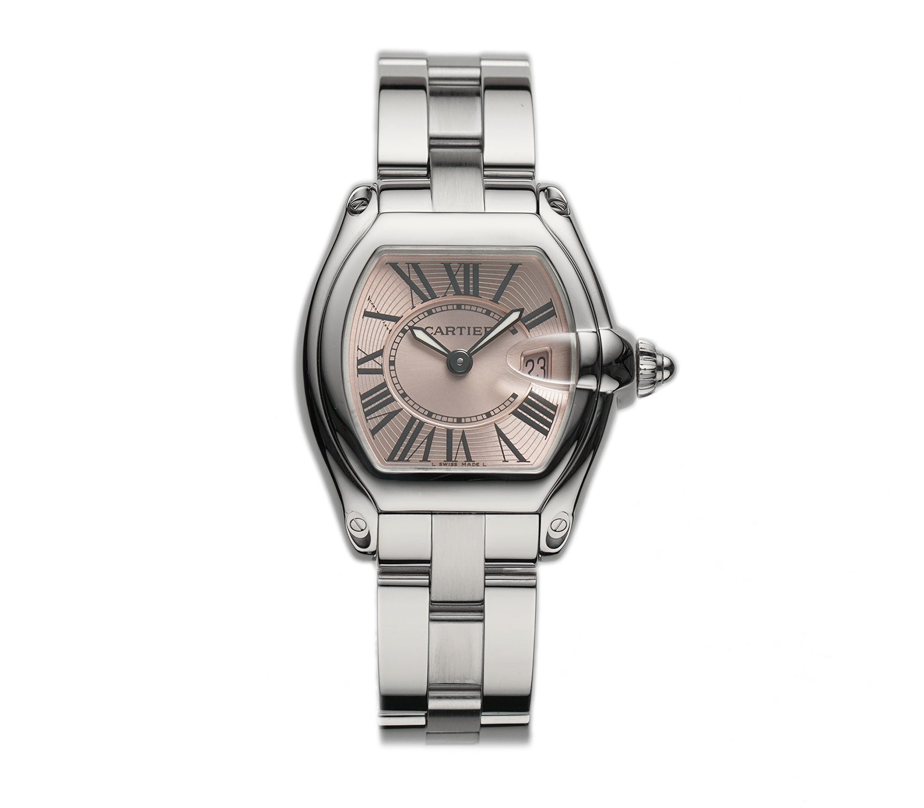Cartier Roadster 31mm Ladies Steel Pink Dial W62017V3 – Element iN