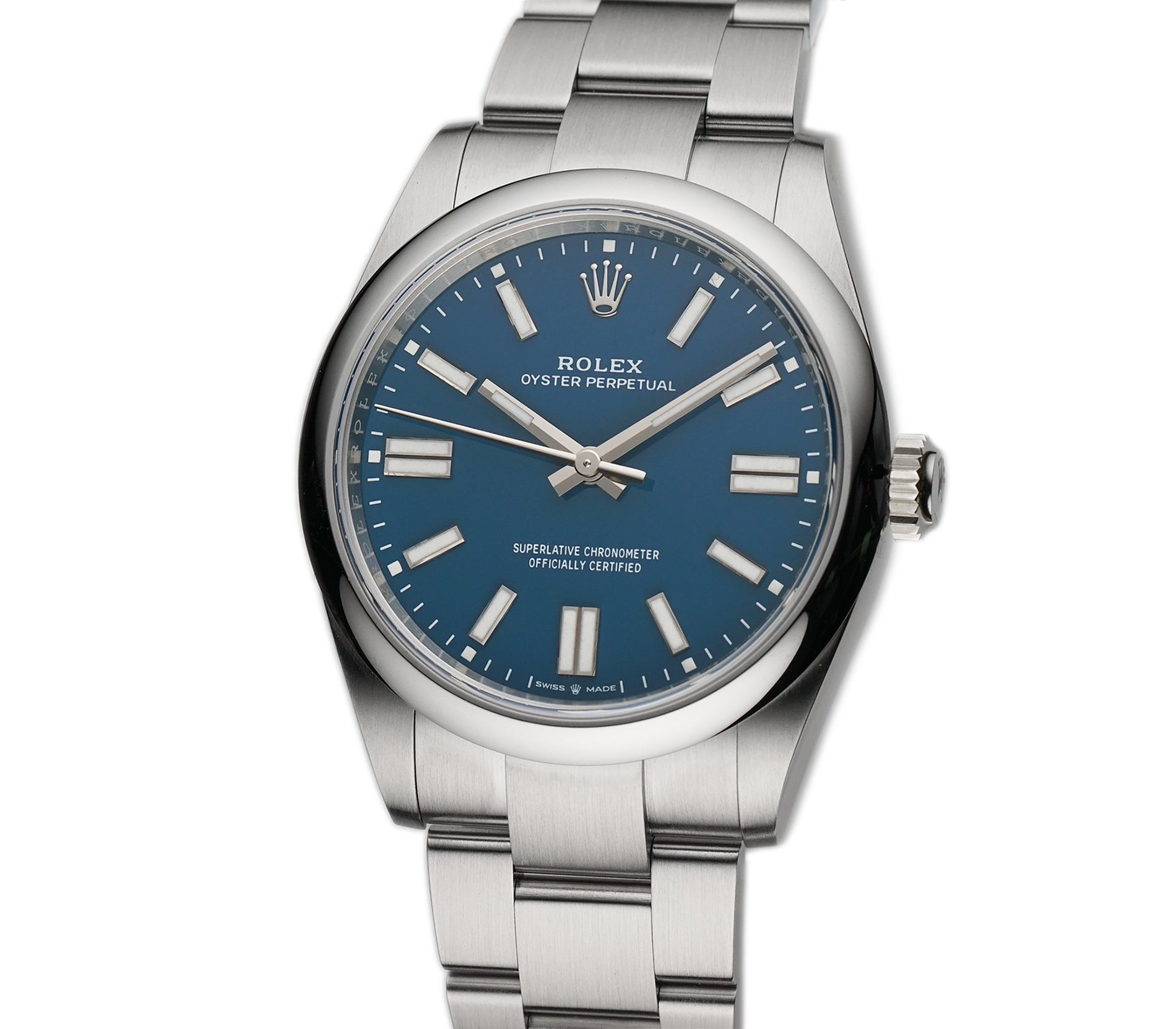 健康・医学 ROREX MANIA 2020 Rolex Oyster Perpetual 41mm No-Date Med Blue Index Dial 134300
