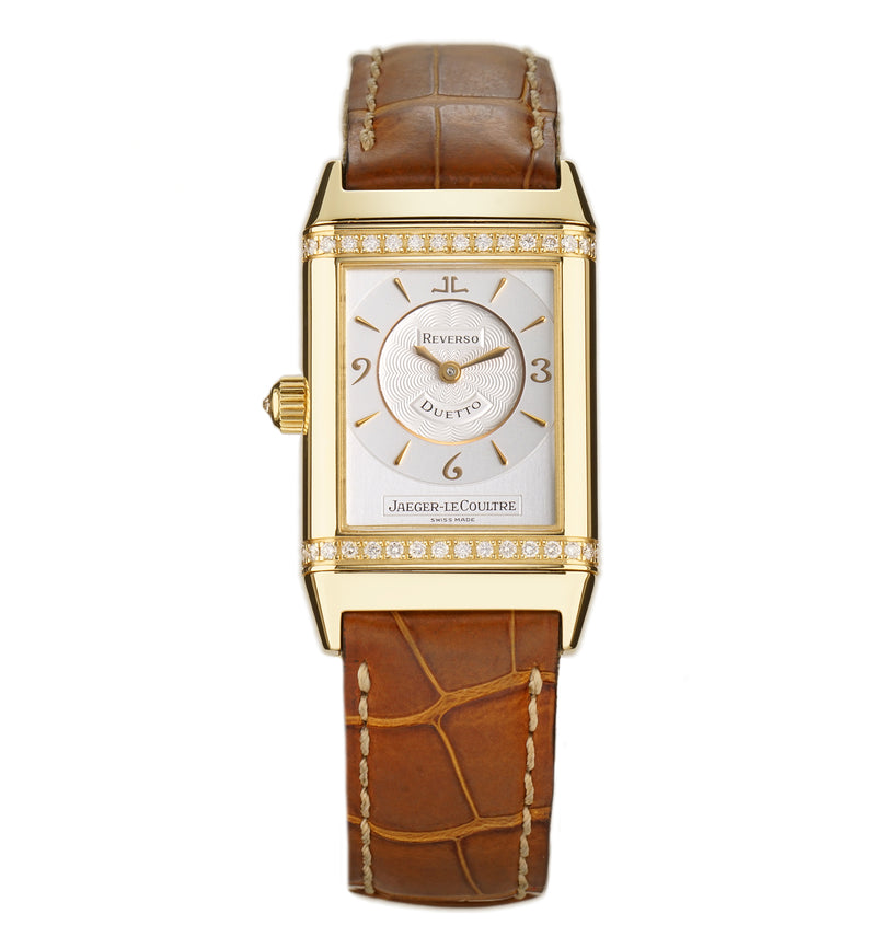 23mm Duetto 18k Yellow Gold Diamonds Silver Dial
