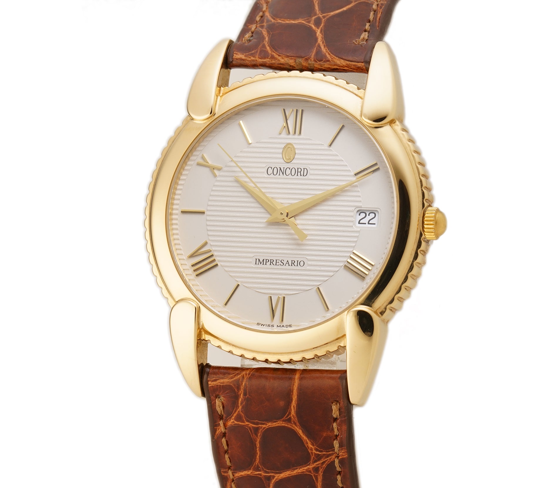 Mens 18k Gold CONCORD IMPRESARIO Men's QUARTZ Watch 50 C2 212* EXLNT Mens 18k Gold CONCORD IMPRESARIO Men's QUARTZ Watch 50 C2 212* EXLNT