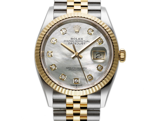 Rolex datejust 36 mop diamond dial hot sale